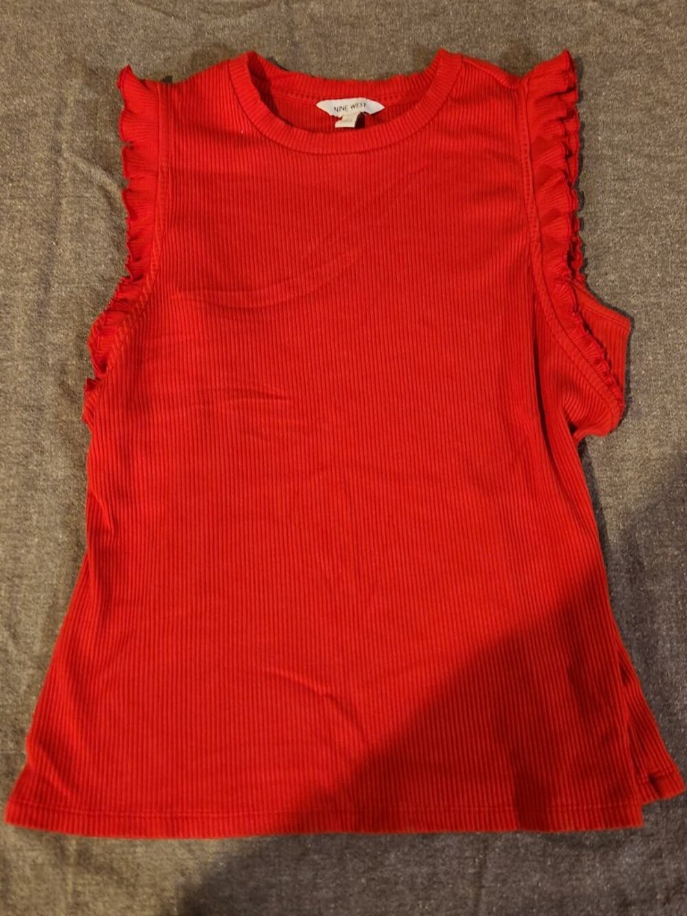 Nine West Ribbed Ruffle Sleeve Top - Picture 3 of 7